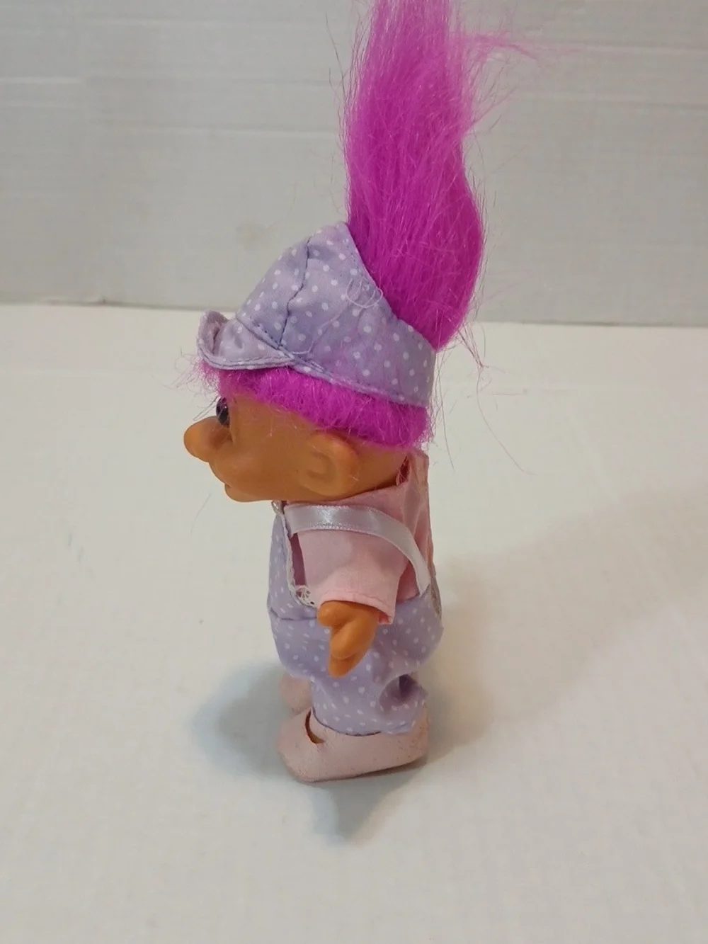 VTG Russ Berrie Pink Hair Purple Outfit Troll Doll 5